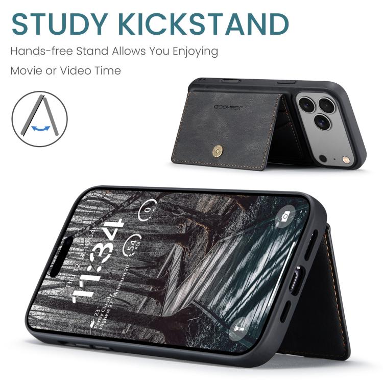 JEEHOOD J01 Retro Magnetic Detachable Wallet Phone Case, For iPhone 18 Pro / 17 Pro, For iPhone 18 Pro Max / 17 Pro Max, For iPhone 17e / 16e, For iPhone Air
