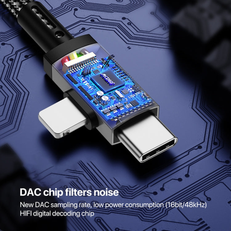 Câble adaptateur audio auxiliaire 2 en 1 8 broches USB-C/Type-C vers jack 3,5 mm pour voiture, 1 m