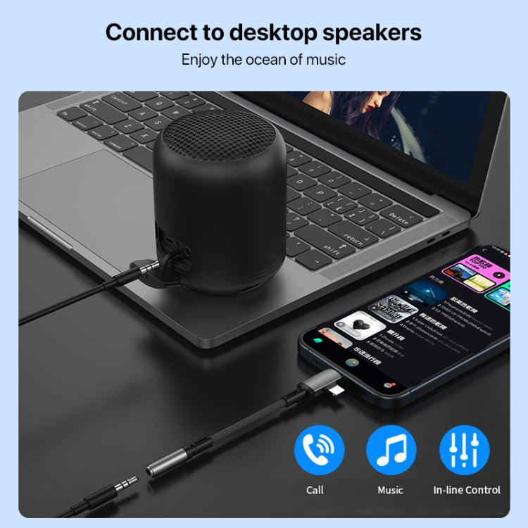 Câble adaptateur 2 en 1 USB-C / Type-C, 8 broches vers audio 3,5 mm, 15,6 cm