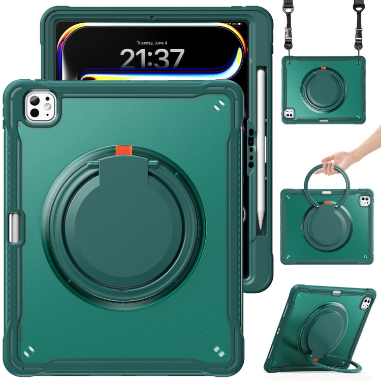 Powerful Sailor Ring Holder Heavy Duty Hybrid Tablet Case with Strap, For iPad Air 13 2026 / 2025 / 2024, For iPad Air 11 2026 / 2025 / 2024, For iPad Pro 13 2025 / 2024