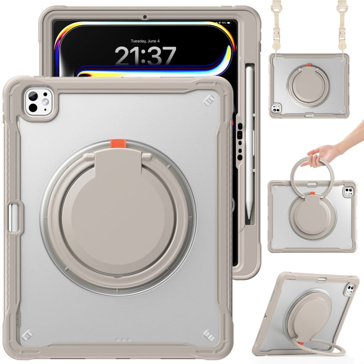 Powerful Sailor Ring Holder Heavy Duty Hybrid Tablet Case with Strap, For iPad Air 13 2026 / 2025 / 2024, For iPad Air 11 2026 / 2025 / 2024, For iPad Pro 13 2025 / 2024