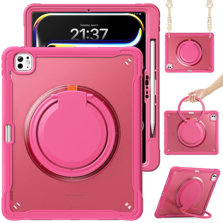 Powerful Sailor Ring Holder Heavy Duty Hybrid Tablet Case with Strap, For iPad Air 13 2026 / 2025 / 2024, For iPad Air 11 2026 / 2025 / 2024, For iPad Pro 13 2025 / 2024