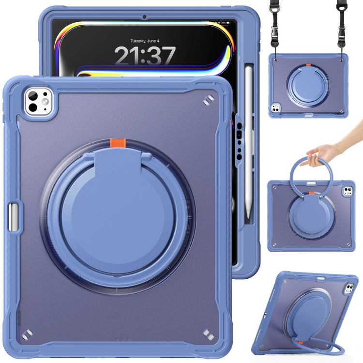Powerful Sailor Ring Holder Heavy Duty Hybrid Tablet Case with Strap, For iPad Air 13 2026 / 2025 / 2024, For iPad Air 11 2026 / 2025 / 2024, For iPad Pro 13 2025 / 2024