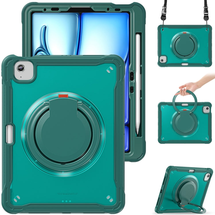 Powerful Sailor Ring Holder Heavy Duty Hybrid Tablet Case with Strap, For iPad Air 13 2026 / 2025 / 2024, For iPad Air 11 2026 / 2025 / 2024, For iPad Pro 13 2025 / 2024