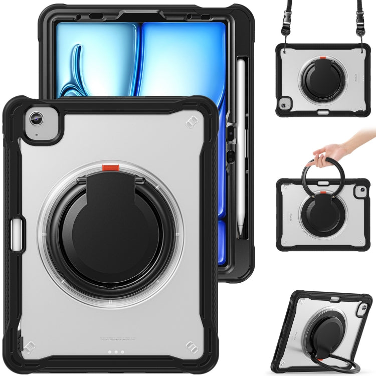 Powerful Sailor Ring Holder Heavy Duty Hybrid Tablet Case with Strap, For iPad Air 13 2026 / 2025 / 2024, For iPad Air 11 2026 / 2025 / 2024, For iPad Pro 13 2025 / 2024