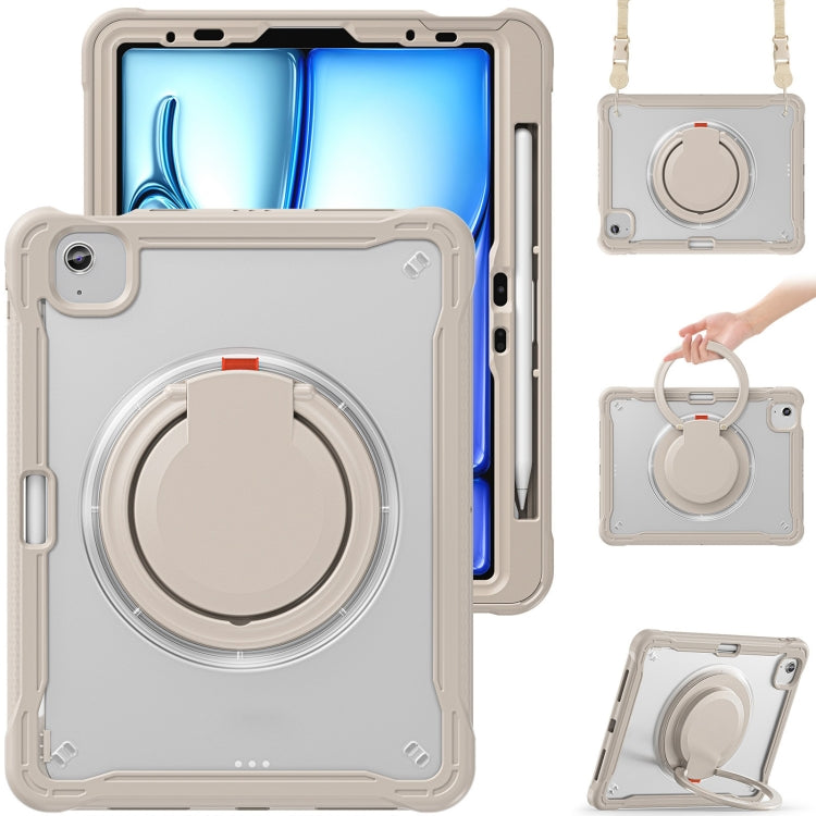 Powerful Sailor Ring Holder Heavy Duty Hybrid Tablet Case with Strap, For iPad Air 13 2026 / 2025 / 2024, For iPad Air 11 2026 / 2025 / 2024, For iPad Pro 13 2025 / 2024