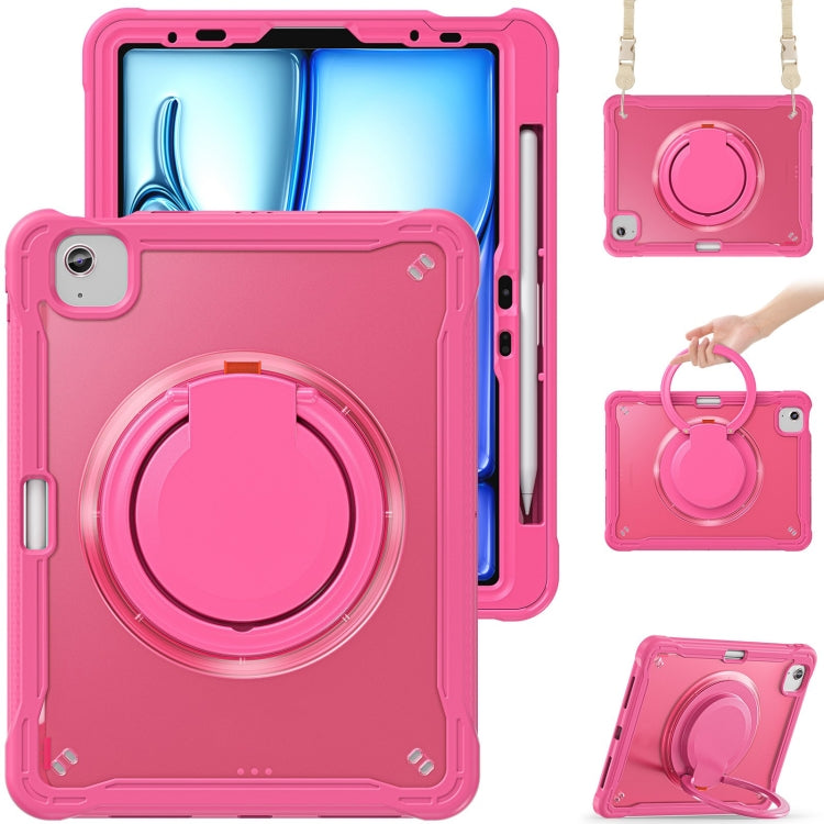 Powerful Sailor Ring Holder Heavy Duty Hybrid Tablet Case with Strap, For iPad Air 13 2026 / 2025 / 2024, For iPad Air 11 2026 / 2025 / 2024, For iPad Pro 13 2025 / 2024