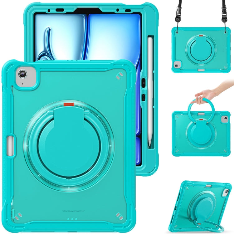 Powerful Sailor Ring Holder Heavy Duty Hybrid Tablet Case with Strap, For iPad Air 13 2026 / 2025 / 2024, For iPad Air 11 2026 / 2025 / 2024, For iPad Pro 13 2025 / 2024