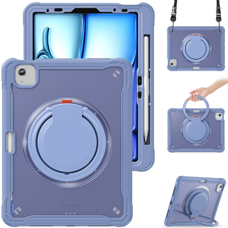 Powerful Sailor Ring Holder Heavy Duty Hybrid Tablet Case with Strap, For iPad Air 13 2026 / 2025 / 2024, For iPad Air 11 2026 / 2025 / 2024, For iPad Pro 13 2025 / 2024