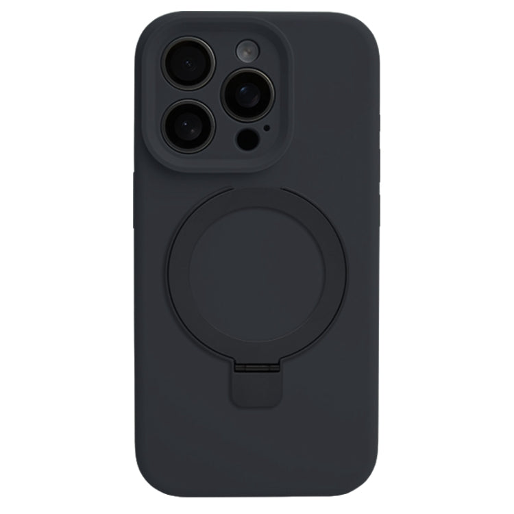 Precision Hole Liquid Silicone MagSafe Metal Ring Holder Phone Case, For iPhone 13 Pro, For iPhone 13