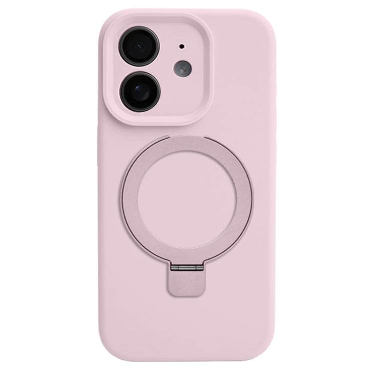 Precision Hole Liquid Silicone MagSafe Metal Ring Holder Phone Case, For iPhone 12, For iPhone 12 Pro Max