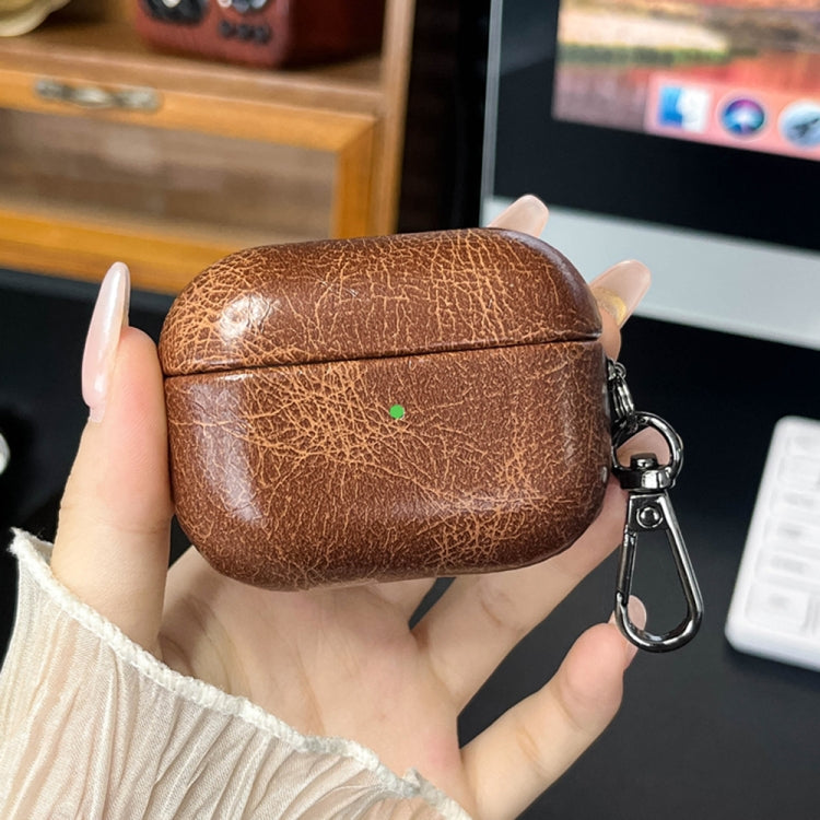 Étui de protection rétro en cuir huilé pour écouteurs Bluetooth, pour AirPods 4, AirPods Pro 2, AirPods 3 et AirPods Pro
