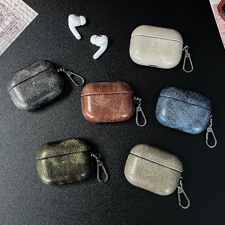 Étui de protection rétro en cuir huilé pour écouteurs Bluetooth, pour AirPods 4, AirPods Pro 2, AirPods 3 et AirPods Pro