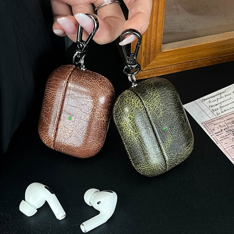 Étui de protection rétro en cuir huilé pour écouteurs Bluetooth, pour AirPods 4, AirPods Pro 2, AirPods 3 et AirPods Pro