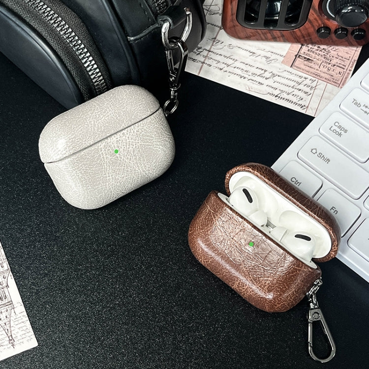 Étui de protection rétro en cuir huilé pour écouteurs Bluetooth, pour AirPods 4, AirPods Pro 2, AirPods 3 et AirPods Pro