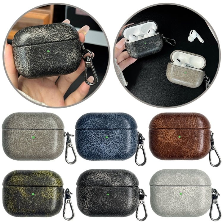 Étui de protection rétro en cuir huilé pour écouteurs Bluetooth, pour AirPods 4, AirPods Pro 2, AirPods 3 et AirPods Pro