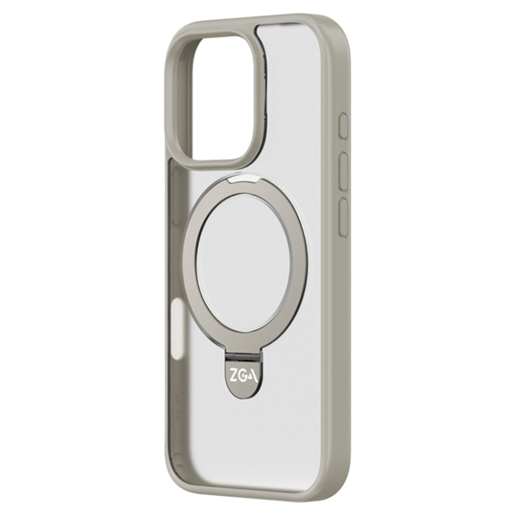 ZGA Magsafe Holder PC Hybrid TPU Phone Case, For iPhone 16 Pro Max, For iPhone 16 Pro