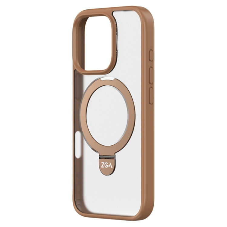 ZGA Magsafe Holder PC Hybrid TPU Phone Case, For iPhone 16 Pro Max, For iPhone 16 Pro