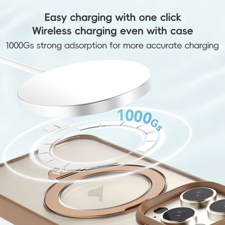 ZGA Magsafe Holder PC Hybrid TPU Phone Case, For iPhone 16 Pro Max, For iPhone 16 Pro