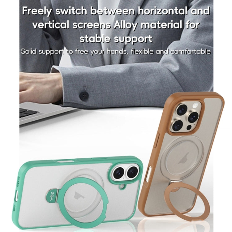 ZGA Magsafe Holder PC Hybrid TPU Phone Case, For iPhone 16 Pro Max, For iPhone 16 Pro