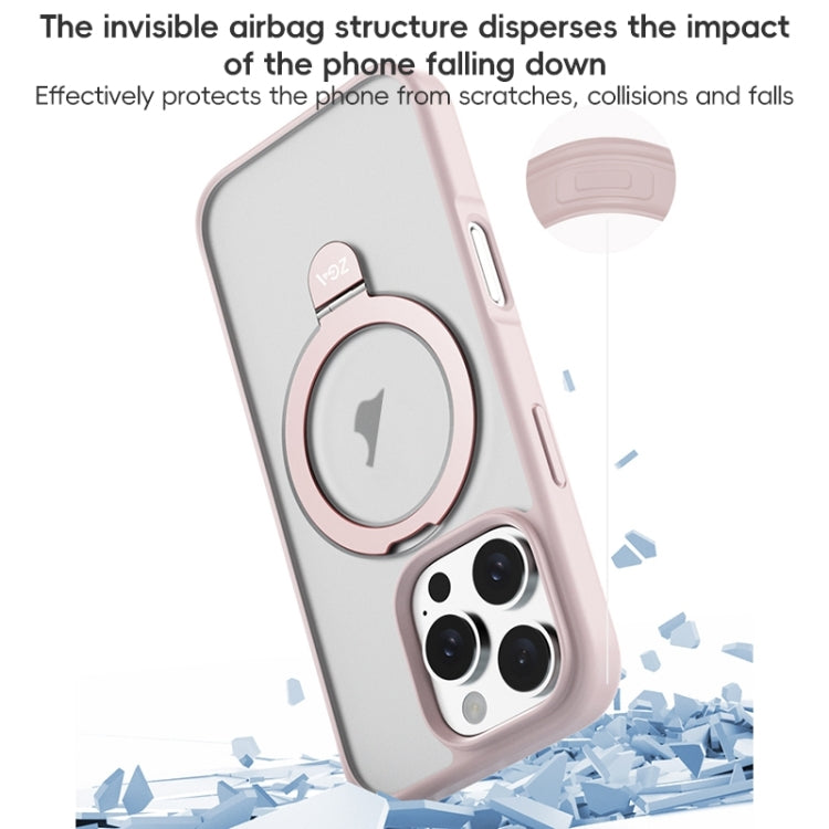 ZGA Magsafe Holder PC Hybrid TPU Phone Case, For iPhone 16 Pro Max, For iPhone 16 Pro