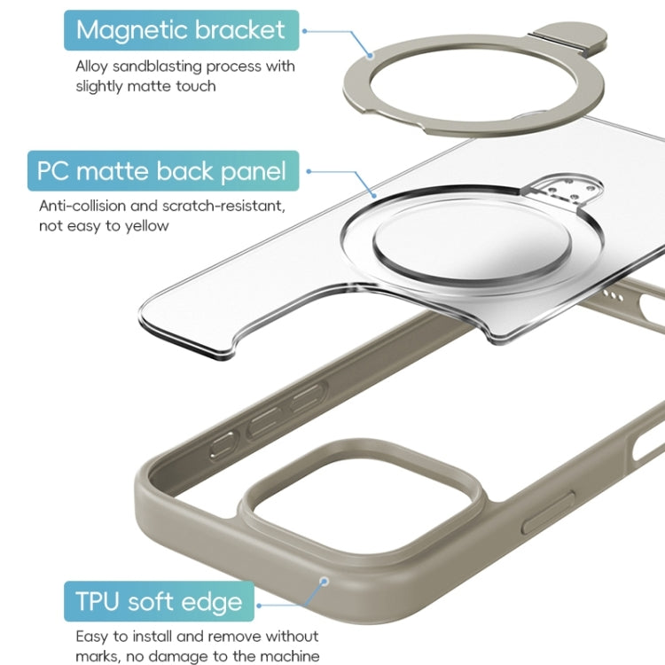 ZGA Magsafe Holder PC Hybrid TPU Phone Case, For iPhone 16 Pro Max, For iPhone 16 Pro