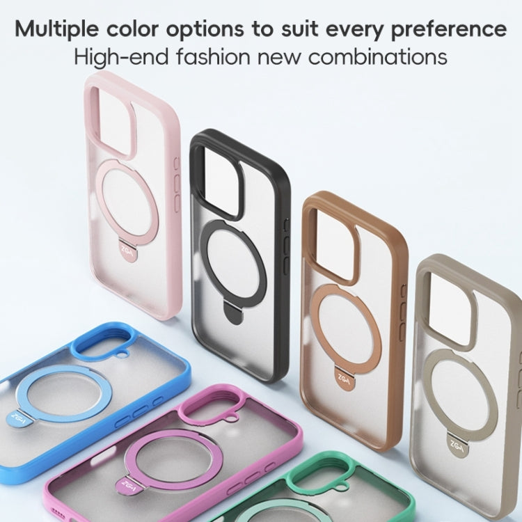 ZGA Magsafe Holder PC Hybrid TPU Phone Case, For iPhone 16 Pro Max, For iPhone 16 Pro