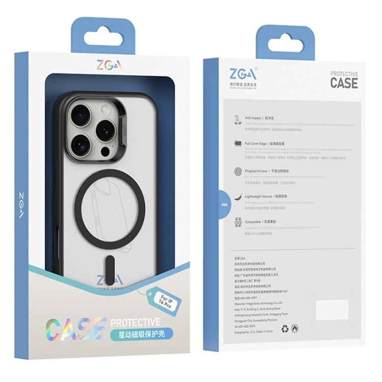 ZGA Magsafe Frosted PC Hybrid TPU Phone Case, For iPhone 16 Pro Max, For iPhone 16 Pro