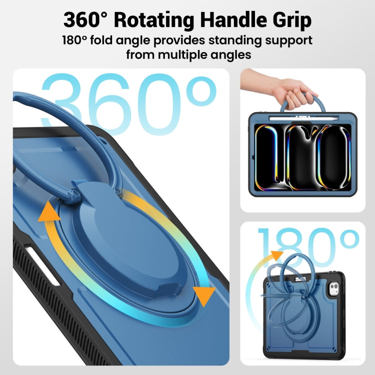 Honeycomb Hybrid Tablet Case with Handle Holder & Strap, For iPad Pro 11 2025 / 2024, For iPad 10th Gen 10.9 2022, For iPad mini 2024 / mini 6