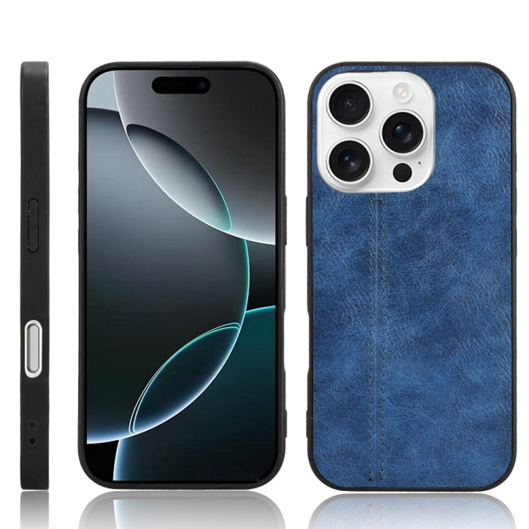 Cow Pattern Sewing Back Cover Phone Case, For iPhone 16 Pro Max, For iPhone 16 Pro, For iPhone 16 Plus, For iPhone 16