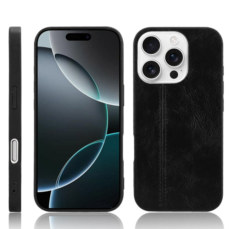 Cow Pattern Sewing Back Cover Phone Case, For iPhone 16 Pro Max, For iPhone 16 Pro, For iPhone 16 Plus, For iPhone 16