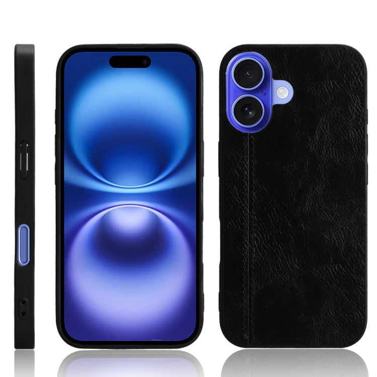 Cow Pattern Sewing Back Cover Phone Case, For iPhone 16 Pro Max, For iPhone 16 Pro, For iPhone 16 Plus, For iPhone 16