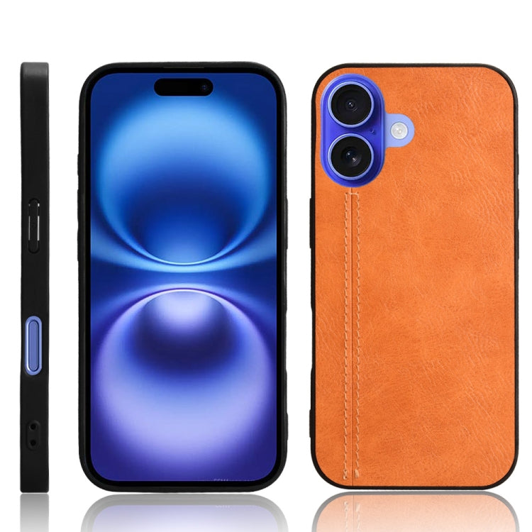 Cow Pattern Sewing Back Cover Phone Case, For iPhone 16 Pro Max, For iPhone 16 Pro, For iPhone 16 Plus, For iPhone 16