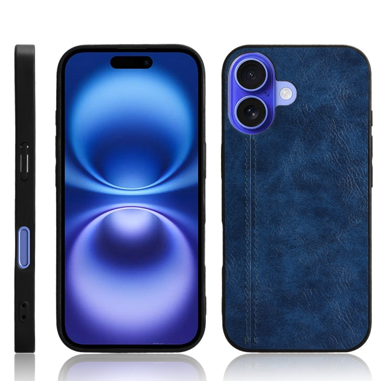 Cow Pattern Sewing Back Cover Phone Case, For iPhone 16 Pro Max, For iPhone 16 Pro, For iPhone 16 Plus, For iPhone 16