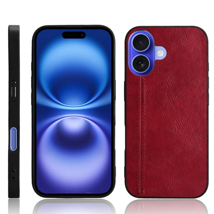 Cow Pattern Sewing Back Cover Phone Case, For iPhone 16 Pro Max, For iPhone 16 Pro, For iPhone 16 Plus, For iPhone 16