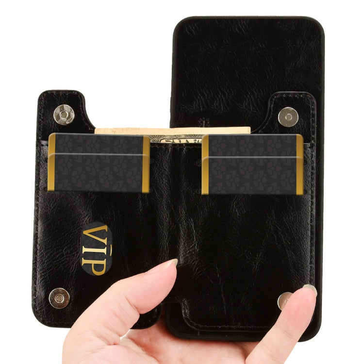 Cow Pattern Sewing Card Bag Phone Case, For iPhone 16 Pro Max, For iPhone 16 Pro, For iPhone 16 Plus, For iPhone 16