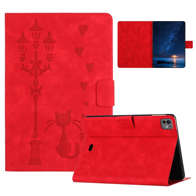 Embossed Couple Cat Smart Tablet Leather Case, For iPad Air 11 2026 / 2025 / 2024, For iPad Pro 11 2025 / 2024, For iPad 2025 / 2022, For iPad mini 2024 / mini 6