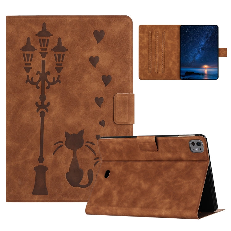 Embossed Couple Cat Smart Tablet Leather Case, For iPad Air 11 2026 / 2025 / 2024, For iPad Pro 11 2025 / 2024, For iPad 2025 / 2022, For iPad mini 2024 / mini 6