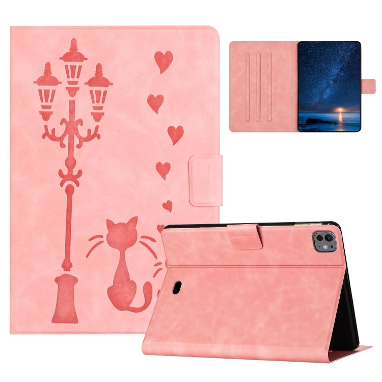 Embossed Couple Cat Smart Tablet Leather Case, For iPad Air 11 2026 / 2025 / 2024, For iPad Pro 11 2025 / 2024, For iPad 2025 / 2022, For iPad mini 2024 / mini 6
