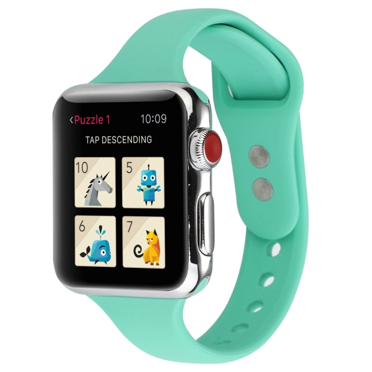 Thin Silicone Double Buckle Replacement Wrist Strap, For Apple Watch 5 & 4 44mm / 3 & 2 & 1 42mm