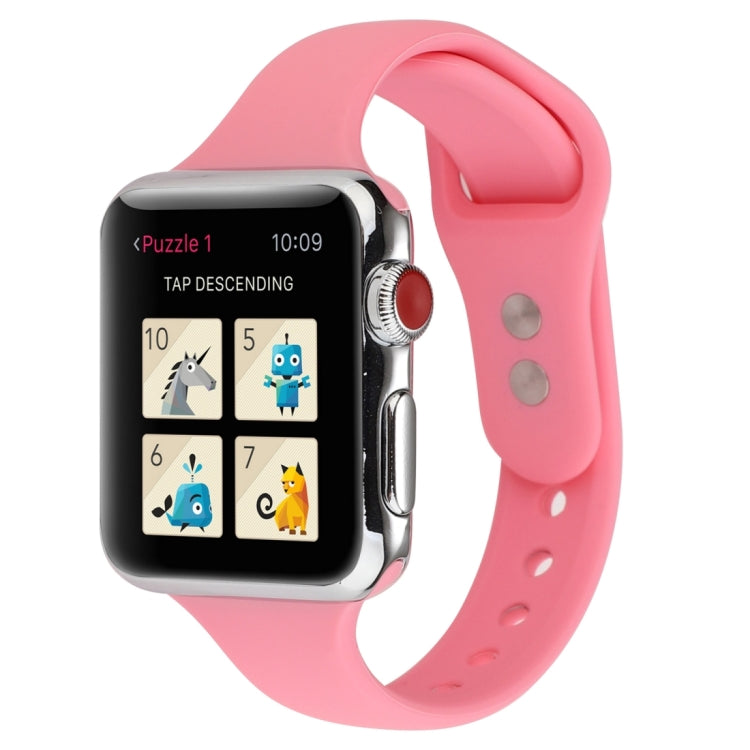 Thin Silicone Double Buckle Replacement Wrist Strap, For Apple Watch 5 & 4 44mm / 3 & 2 & 1 42mm