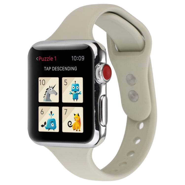 Thin Silicone Double Buckle Replacement Wrist Strap, For Apple Watch 5 & 4 44mm / 3 & 2 & 1 42mm