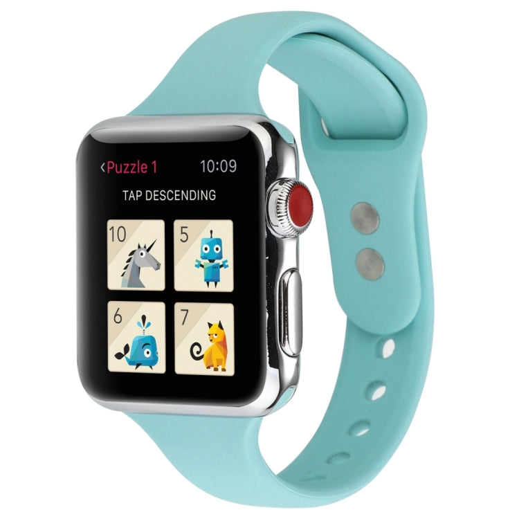 Thin Silicone Double Buckle Replacement Wrist Strap, For Apple Watch 5 & 4 44mm / 3 & 2 & 1 42mm