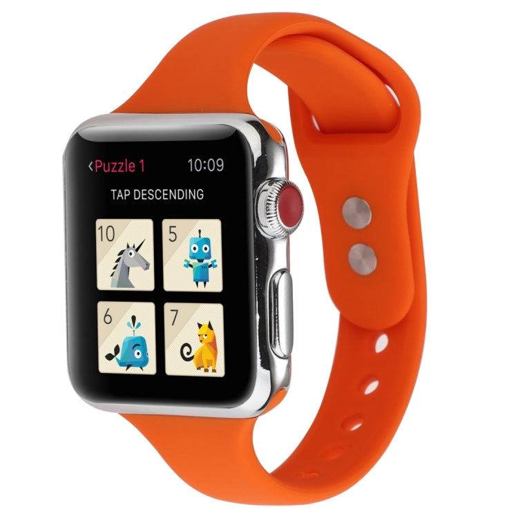Thin Silicone Double Buckle Replacement Wrist Strap, For Apple Watch 5 & 4 44mm / 3 & 2 & 1 42mm