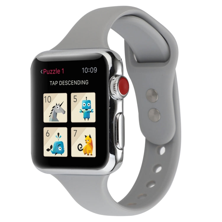 Thin Silicone Double Buckle Replacement Wrist Strap, For Apple Watch 5 & 4 44mm / 3 & 2 & 1 42mm