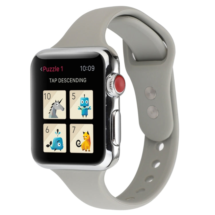 Thin Silicone Double Buckle Replacement Wrist Strap, For Apple Watch 5 & 4 44mm / 3 & 2 & 1 42mm