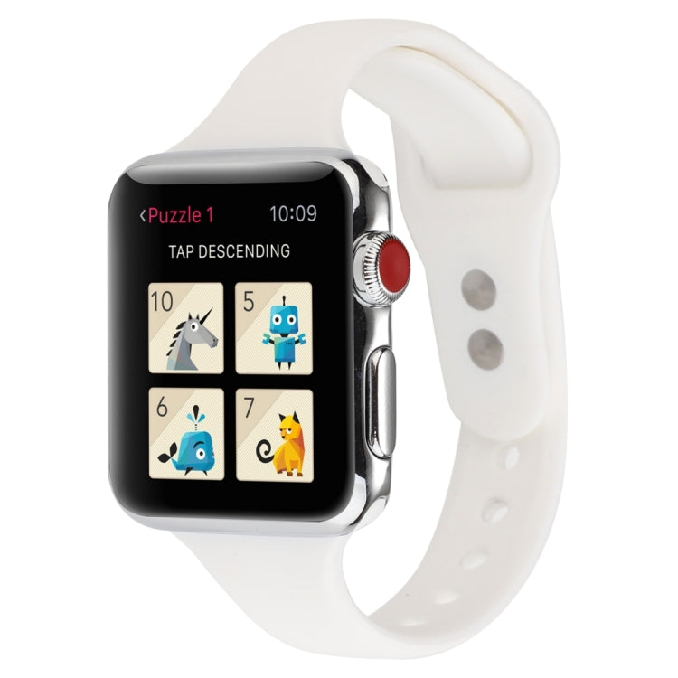 Thin Silicone Double Buckle Replacement Wrist Strap, For Apple Watch 5 & 4 44mm / 3 & 2 & 1 42mm