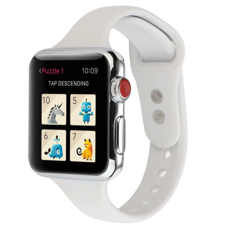 Thin Silicone Double Buckle Replacement Wrist Strap, For Apple Watch 5 & 4 44mm / 3 & 2 & 1 42mm