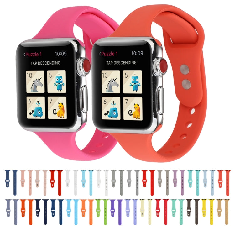 Thin Silicone Double Buckle Replacement Wrist Strap, For Apple Watch 5 & 4 44mm / 3 & 2 & 1 42mm