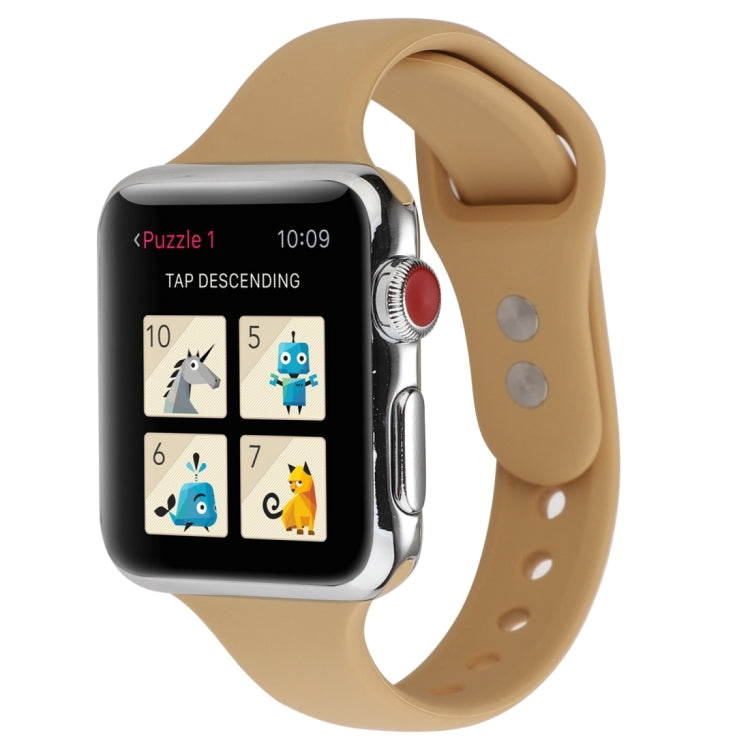 Thin Silicone Double Buckle Replacement Wrist Strap, For Apple Watch Series 8&7 41mm / SE 2&6&SE&5&4 40mm / 3&2&1 38mm